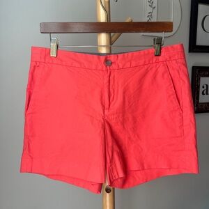 Banana Republic Hampton Fit Flat Front Shorts Women’s Size 6 Coral Tomato Preppy